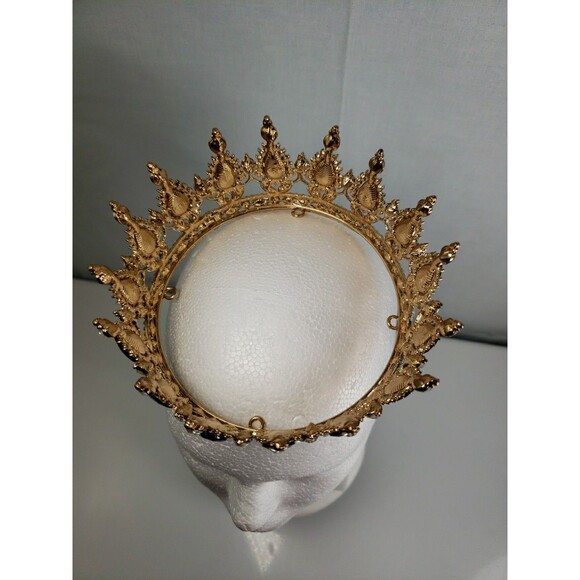 Signed K & K Luxury Retro Purple Crystal Bridal Crown Baroque Rhinestone Tiaras
